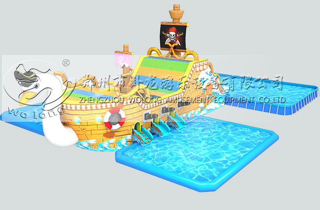 充氣水滑梯_充氣水上樂園,海盜主題水樂園_支架游泳池_充氣游泳池_支架水池_動漫水世界_鄭州市臥龍游樂設備有限公司