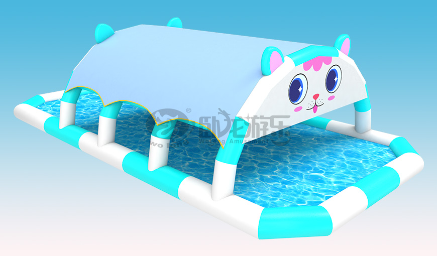 夏日卡通貓遮陽棚遮陽水池移動游泳池